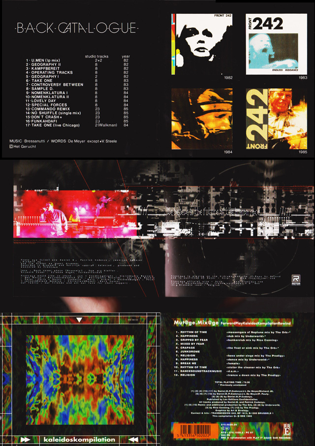 Livret internes de plusieurs albums de Front 242