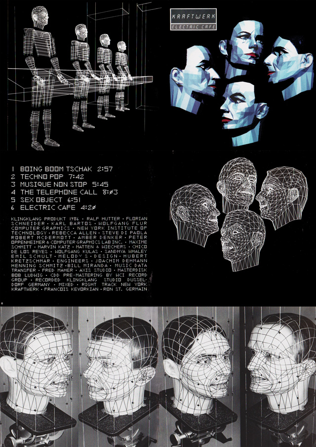 Des images des pochettes internes des albums de Kraftwerkk
