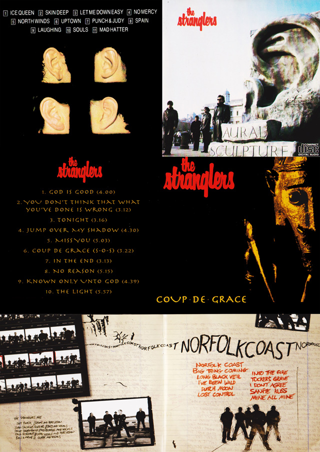 Les pochettes front et back de trois albums des Stranglers